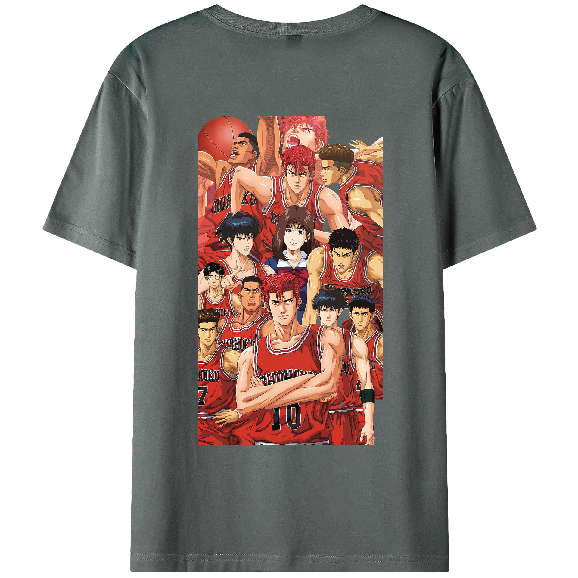 （画像用） SLAM DUNK／スラムダンク 綿100％ メンズ半袖Tシャツ（バックプリント） 通気性